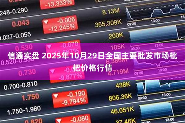信通实盘 2025年10月29日全国主要批发市场枇杷价格行情